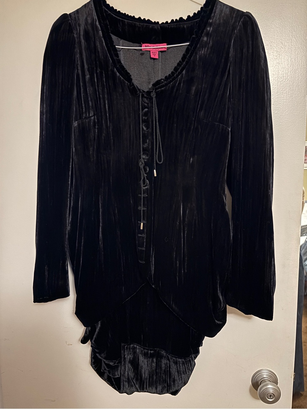 Betsey Johnson Black Velvet Top